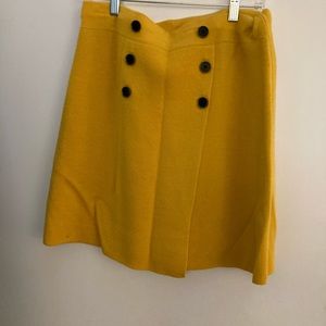 Gold skirt.  Loft , sweater material with buttons
